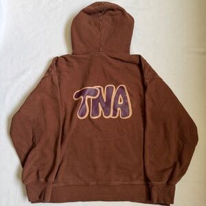 TNA Aritzia Women's Cozy Fleece Hoodie Brown XL